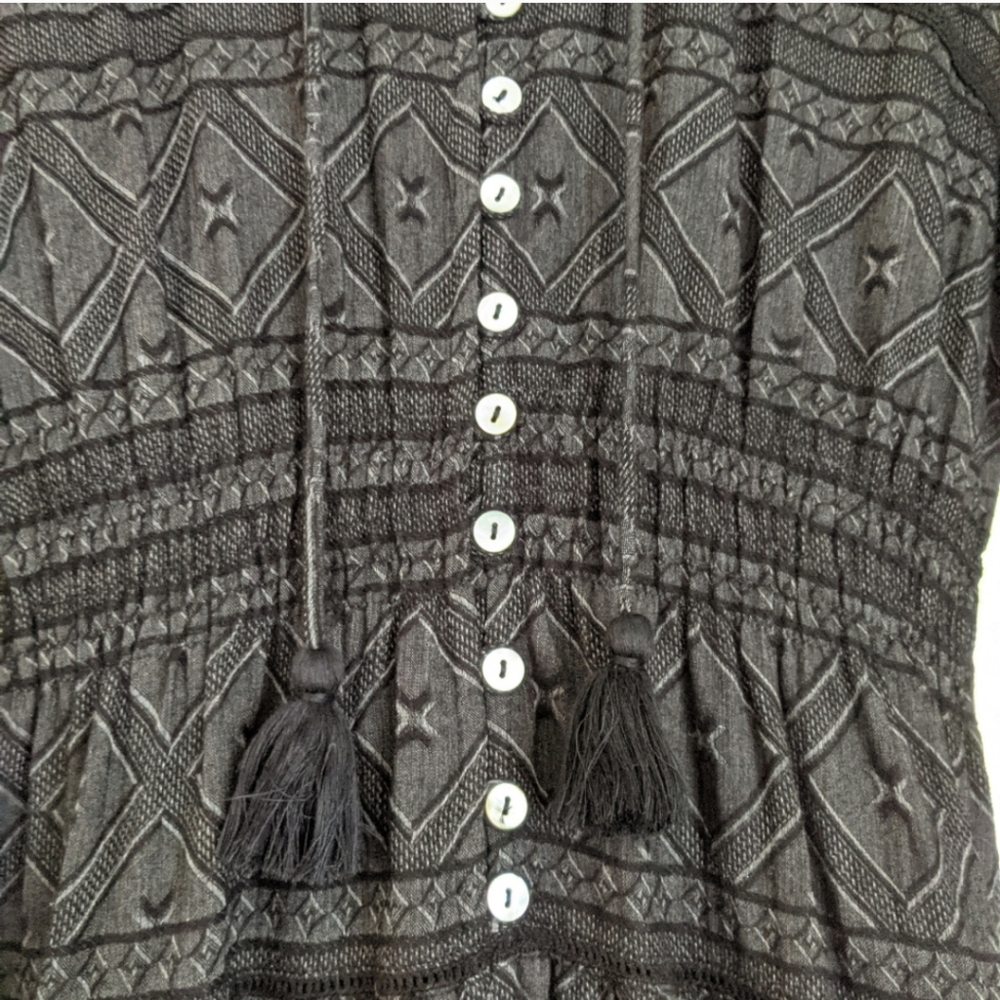 Carly Jean Los Angeles Bohemian / Western / Prairie /  Tiered Maxi Prairie Dress - Picture 2 of 16
